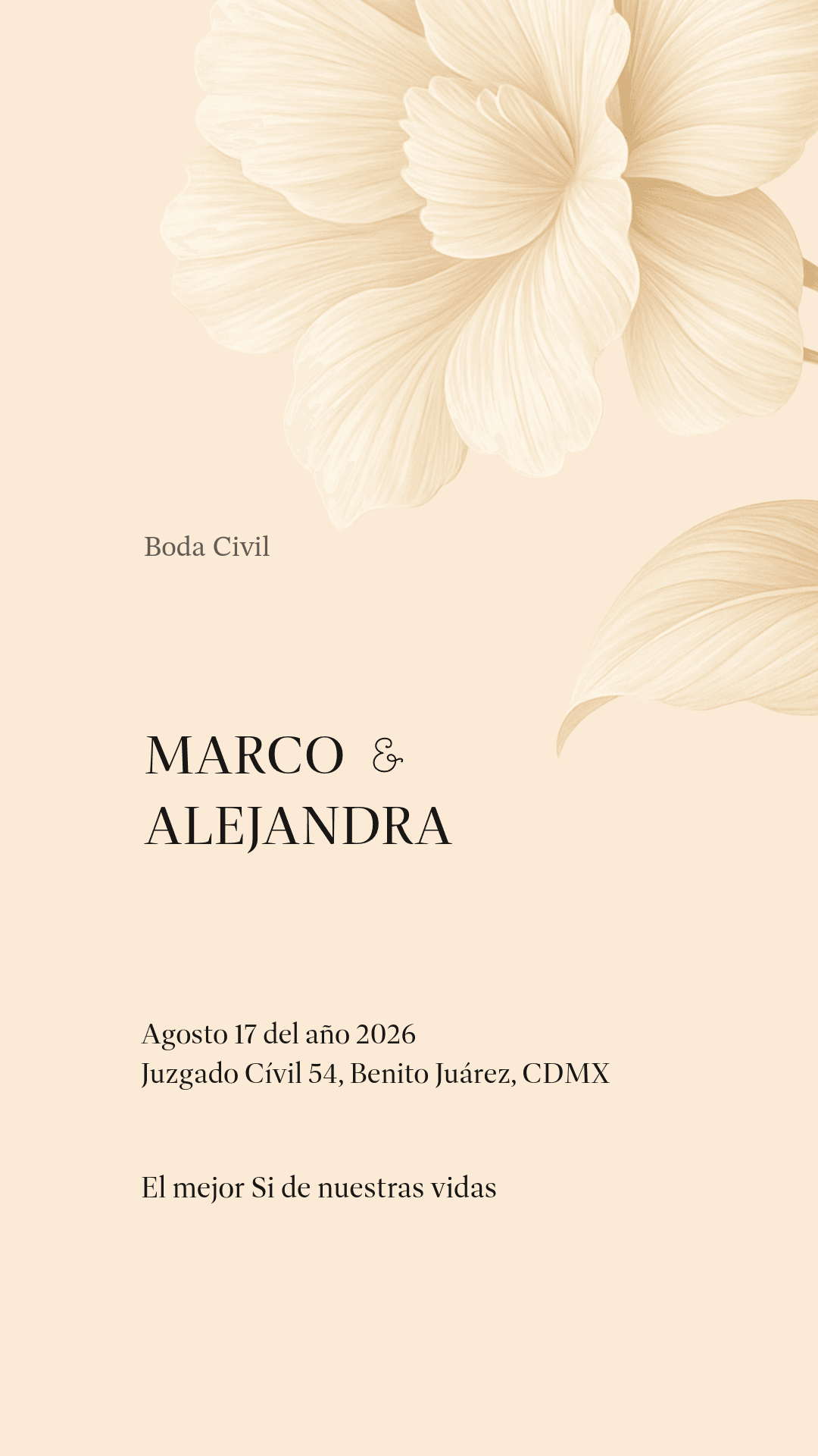 Consejos y Frases para tu invitación de boda civil.